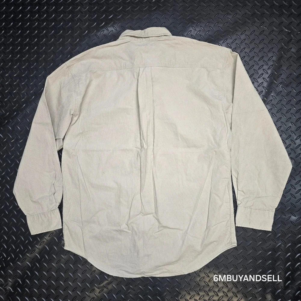 Vintage Banana‎ Republic Mens Corduroy Shirt L Beige Cotton Button Down Portugal